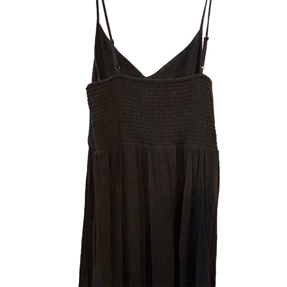 Aerie Women's Black V-Neck Maxi Dress w/ Front Cut-Out Detail Size Large - Picture 14 of 14